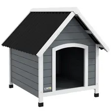 PawHut Outdoor Dog Kennel, Wooden Dog House, with Removable Floor, Anti-Corrosion Wood, for Medium Dogs,  82H x 75W x 88Dcm - 1