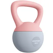 SPORTNOW 8KG Soft Kettlebell, Kettlebell with Non-Slip Handle for Home Gym, Weight Lifting, Strength Training, Pink/Grey - 1