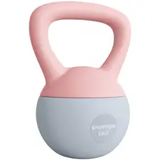 SPORTNOW 6KG Soft Kettlebell, Kettlebell with Non-Slip Handle for Home Gym, Weight Lifting, Strength Training, Pink/Grey - 1