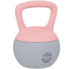SPORTNOW 10KG Soft Kettlebell, Kettlebell with Non-Slip Handle for Home Gym, Weight Lifting, Strength Training, Pink/Grey - 1