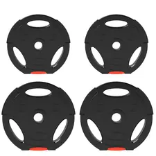 SPORTNOW Weight Plates Set, with Two 5kg and Two 2.5kg weights, Black - 1