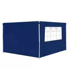 Outsunny 3 Meters Gazebo Replaceable Exchangeable Side Panel Wall Panels Walls With Window, Blue - 1