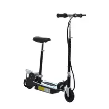 HOMCOM Foldable Powered Scooter with Adjustable Seat, Brake, Black - 1