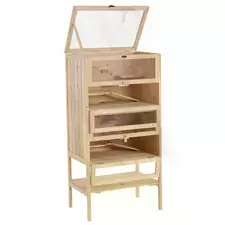 PawHut Wooden Large Hamster Cage, Gerbil Cage 4 Layers with Tall Bottom & Storage Shelf - 1