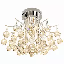HOMCOM Crystal Chandeliers, 40cm K9 Droplets Ceiling Light with 3 E14 Bulb Base, Pendant Lights for Living Room, Bedroom, Dining Room, Hallway, Kitchen - 1