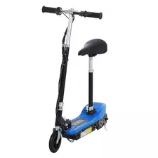 HOMCOM Foldable Electric Scooter for Kids 12V 120W W/Brake Kickstand -Blue - 1