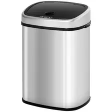 HOMCOM Stainless Steel Kitchen Sensor Dustbin Automatic Touchless Rubbish Garbage Waste Bin 58L Silver - 1