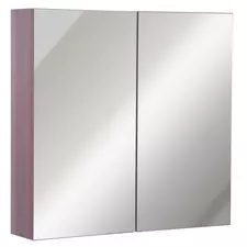 kleankin Double Door Bathroom Mirror Cabinet, Wall Mounted Bathroom Storage Cabinet, Soft Closing, 63L x 60Hcm - 1