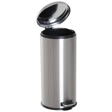 HOMCOM Foot Pedal Bin Stainless Steel Metal Waste Rubbish Lid Kitchen Garbage 30L Silver - 1