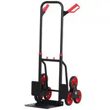 DURHAND Stair Climbing Hand Truck, Heavy Duty Foldable Trolley on Wheels, Multi-Purpose Sack, Steel Truck Moving Trolley, 120kg, Red - 1