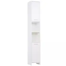 HOMCOM Tall Bathroom Storage Cabinet with Three-position Adjustable Shelves For Neutral Style, Hallway White - 1