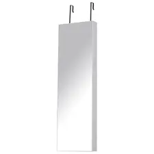 HOMCOM Jewelry Cabinet with Mirror and LED Lights, Lockable Makeup Cosmetics Jewellery Organiser, Mirror with Storage for Bedroom Dressing Room, White - 1