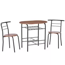 HOMCOM Three-Piece Compact Dining Set - Natural - 1