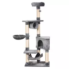 PawHut Cat Tree for Indoor Cats Condo Tower Multi-level Height 150CM  Kittens Activity Stand House with Toys & Various Scratching Posts - 1