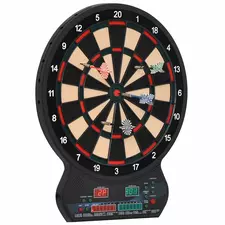 HOMCOM Electronic Hanging Dartboard LED Digital Score Set 27 Games and 202 Variations with 12 Soft Tip Darts - 1