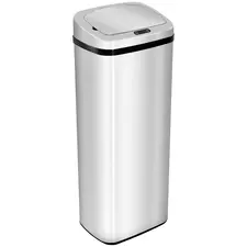 HOMCOM 50L Infrared Touchless Automatic Motion Sensor Dustbin Stainless Steel Trash Can Home Office - 1