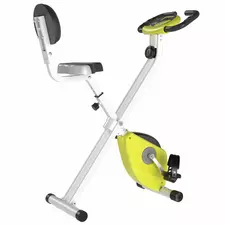 HOMCOM Folding Exercise Bike, Fitness Bicycle Indoor Trainer, 8-Level Magnetic Resistance Adjustable, with LCD Monitor, Pulse Sensor, Yellow - 1