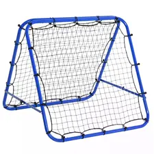 HOMCOM Double Sided Football Rebounder Net, Football Rebound Goal with Five Adjustable Angles, Blue - 1