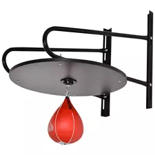 HOMCOM Wall-mounted Punching Ball Height Adjustable Hanging Speedball Platform Set Frame Stand Boxing Sports - 1