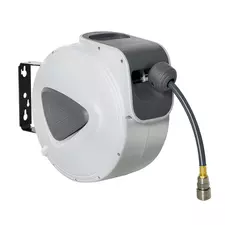 DURHAND Retractable Air Hose Reel 10m+ 90cm Hose Diameter 3/ 8" 9.5mm, Hose Connector 1/ 4" BSP, Wall Mount Auto Rewind Hose- Reel - 1