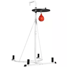 HOMCOM Adjustable Freestanding Speedbag, Punch Bag Hanger, White - 1
