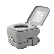 HOMCOM 10L Plastic Portable Toilet - Grey - 1