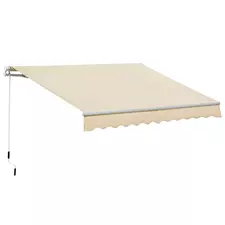 Outsunny 3.5M x 2.5M Manual Awning Canopy Retractable Sun Shade Shelter for Garden Patio - 1