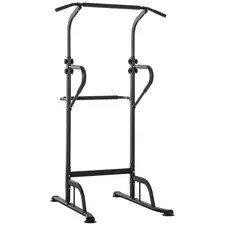 HOMCOM Power Tower Dip Station Pull Up Bar Multi-Function Push Up Equipment with Adjustable Height for Home Gym Strength Training Workout Fitness - 1
