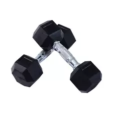 HOMCOM 2x6kg Hex Dumbbells Set Rubber Dumbbells Weight Lifting Equipment Fitness Home Gym - 1