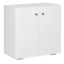 HOMCOM Storage Cabinet w/ Two Shelves Wooden Sideboard Freestanding Kitchen Cupboard Bookcase - White - 1