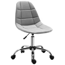 Vinsetto Ergonomic Office Chair with Adjustable Height and Wheels Velvet Executive Chair Armless for Home Study Bedroom Grey - 1