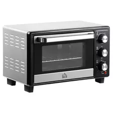 HOMCOM 16L Mini 1400W Countertop Oven - Black/Silver Tone - 1