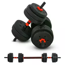 HOMCOM 25kg 2 IN 1 Adjustable Dumbbells Weight Set, Dumbbell Hand Weight Barbell for Body Fitness, Lifting Training for Home, Office, Gym, Black - 1