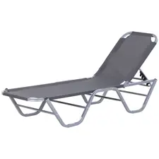 Outsunny Sun Lounger Relaxer Recliner w/ 5-Position Adjustable Backrest Pool Sun Bathing - 1