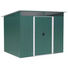 Outsunny 8.5 x 6ft Metal Shed with Lightsky Panels, Garden Storage Tool House with Double Doors for Garden, Patio and Lawn, Green - 1