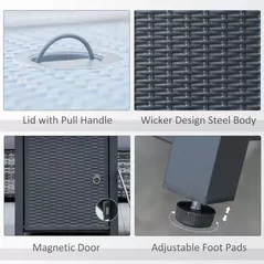 Outsunny 71 x 71cm 40000 BTU Gas Firepit Table - Black/Grey - 7