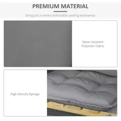 Outsunny Set of 2 Outdoor Chair Cushions, High Back Padded Patio Chair with Pillow for Indoor and Outdoor Use, Dark Grey - 6