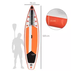 Outsunny 10'6" x 30" x 6" Inflatable Stand Up Paddle Board, Non-Slip Deck Board with Adj Paddle, ISUP Accessories and Carry Bag, for Youth Adults Beginner, White - 3