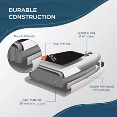 Outsunny 10'6" x 30" x 6" Inflatable Stand Up Paddle Board, Non-Slip Deck Board with Adj Paddle, ISUP Accessories and Carry Bag, for Youth Adults Beginner, White - 5