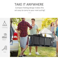 Outsunny Outdoor Folding Sun Lounger, 5-Position Adjustable Chaise Lounge Chair with Aluminium Frame for Patio, Pool and Garden, Grey - 6