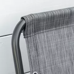 Outsunny 2 Pieces Foldable Chair Set, Outdoor Portable Loungers for Camping Pool Beach Deck, Lawn Chairs with Armrest Steel Frame, Grey - 8