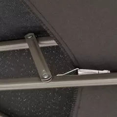 Outsunny 2.7m Banana Parasol Cantilever Umbrella with Crank Handle, Double Tier Canopy and Cross Base for Outdoor, Hanging Sun Shade, Black - 9