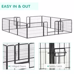 PawHut 12 Panels Heavy Duty Puppy Playpen, for Small Dogs, Indoor and Outdoor Use - Silver - 5