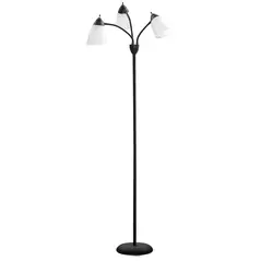 HOMCOM Arc Tree Floor Lamp with 3 Adjustable Rotating Lights, Industrial Standing Lamp with Steel Frame for Bedroom Living Room, 155cm, Black - 1
