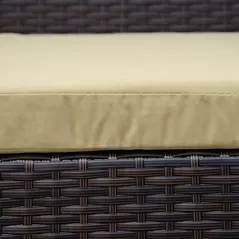 Outsunny 3 pcs PE Rattan Wicker Garden Furniture Patio Bistro Set Weave Conservatory Sofa Coffee Table and Chairs Set Beige - 8