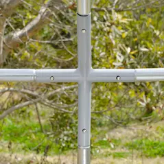 PawHut Walk In Chicken Run Galvanised Chicken Coop Hen Poultry House Cage Pet Playpen Garden with Water-Resist Cover, 2.8 x 1.9 x 2m - 9