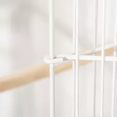 PawHut Large Bird Cage Budgie Cage for Finch Canaries Parakeet with Rolling Stand, Slide-out Tray, Storage Shelf, Food Containers, White - 8