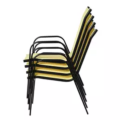 Outsunny Set of Four Stackable Mesh Seat Chairs - Beige - 7