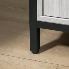 HOMCOM Modern Sideboard, Steel Frame Storage Cabinet with 2 Doors and Adjustable Shelves for Living Room, Hallway, Light Grey - 9