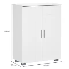 kleankin Modern Bathroom Floor Cabinet, Free Standing Linen Cabinet, Storage Cupboard with 3 Tier Shelves, White - 3